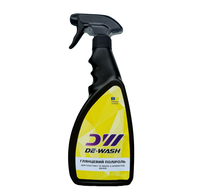 Глянцевий поліроль для пластику та вінілу De-Wash з ароматом ванілі, 0.5л