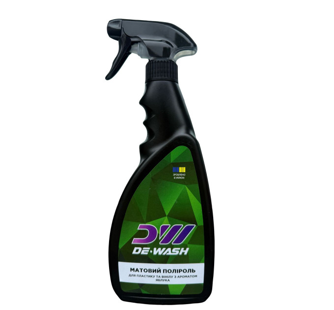 Матовий поліроль для пластику та вінілу De-Wash з ароматом яблука, 0.5л