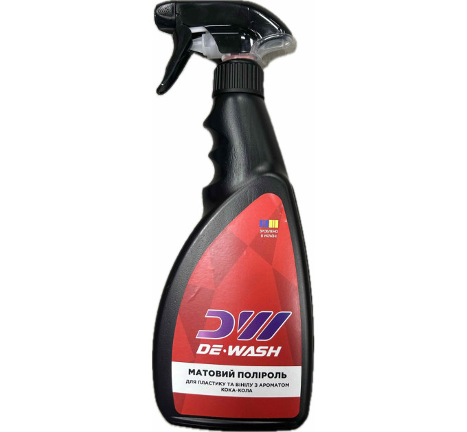 Глянцевий поліроль для пластику та вінілу De-Wash з ароматом кока-кола, 0.5л