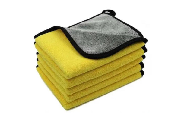 Серветка з мікрофібри De-Wash 40х30см, жовтий/сірий